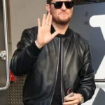 Singer Michael Bublé Black Leather Jacket