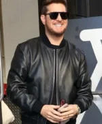 Singer Michael Bublé Black Leather Jacket