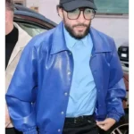 Sofiane Pamart Blue Leather Jacket