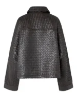 Sophia Geiss Woven Texture Leather Jacket