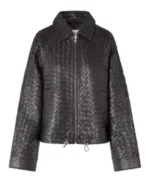 Sophia Geiss Woven Texture Leather Jacket