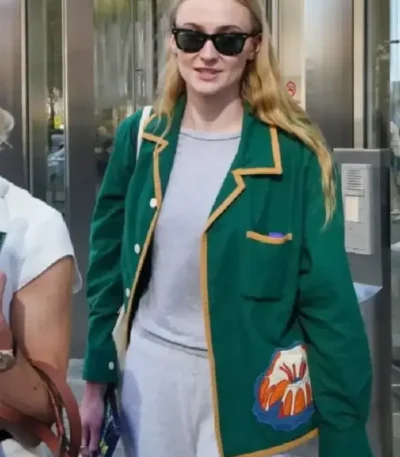 Sophie Turner Green Blazer
