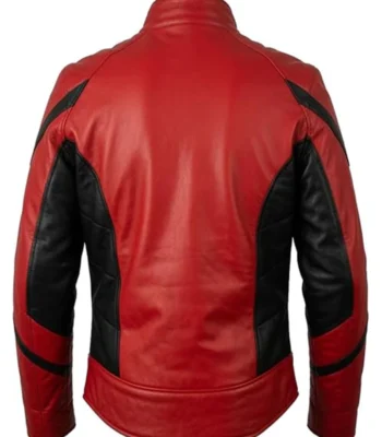Spider Classic Men Web Red Leather Jacket