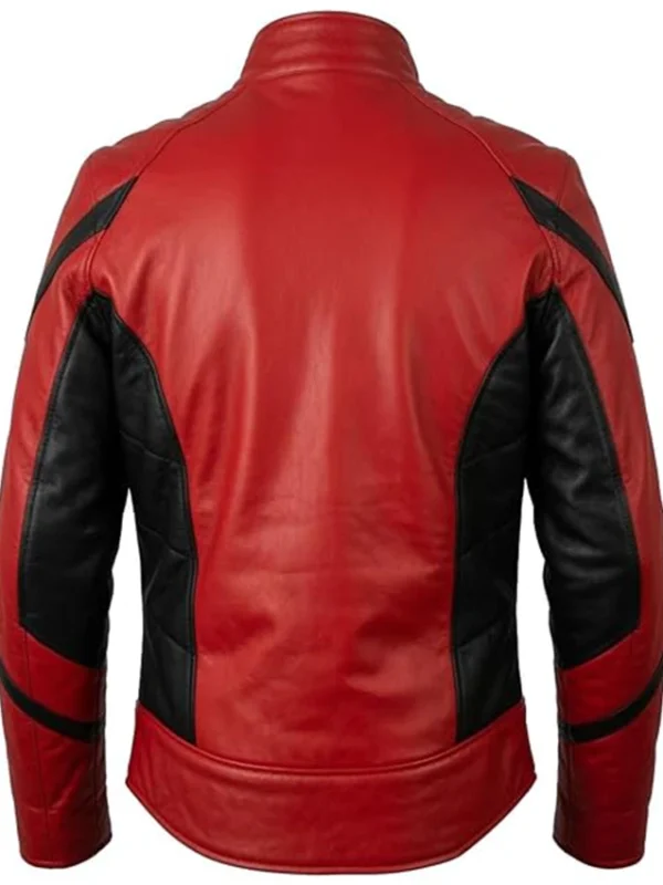 Spider Classic Men Web Red Leather Jacket