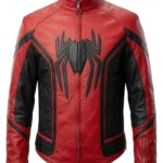 Spider Classic Men Web Red Leather Jacket