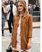 Spring Summer Emma Watson Brown Suede Jacket