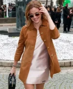 Spring Summer Emma Watson Brown Suede Jacket