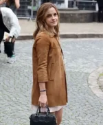 Spring Summer Emma Watson Brown Suede Jacket