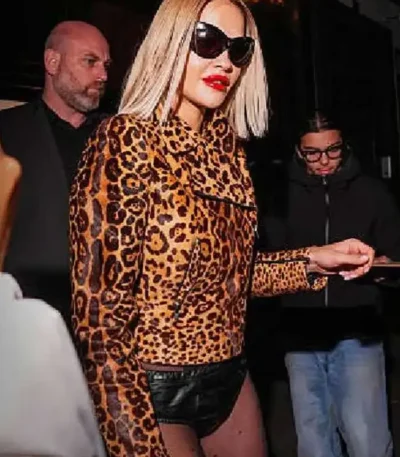 Spring Summer Rita Ora Leopard Print Jacket