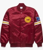 Starter Satin Washington Commanders Burgundy Bomber Jacket