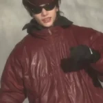 Stray Kids Hyunjin Maroon Leather Jacket