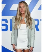 Super Bowl 2026 Alix Earle Leather Jacket