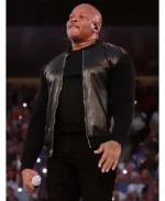 Super Bowl Dr. Dre Black Leather Jacket