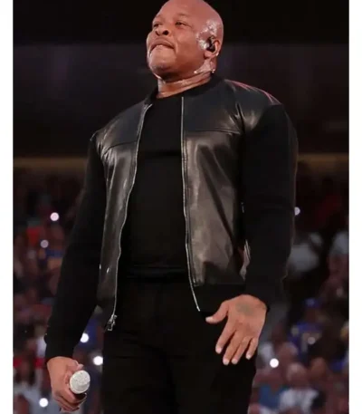 Super Bowl Dr. Dre Black Leather Jacket