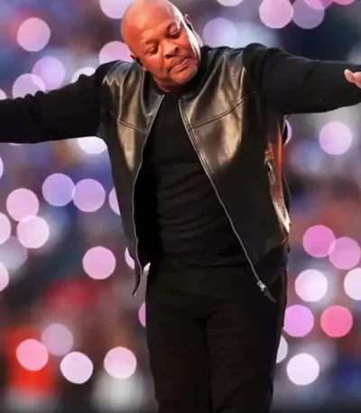 Super Bowl Dr. Dre Black Leather Jacket