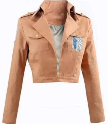 Survey Corps Attack On Titan Beige Cropped Jacket