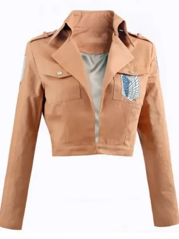 Survey Corps Attack On Titan Beige Cropped Jacket