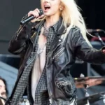 Taylor Momsen 2026 Black Leather Jacket