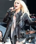 Taylor Momsen 2026 Black Leather Jacket