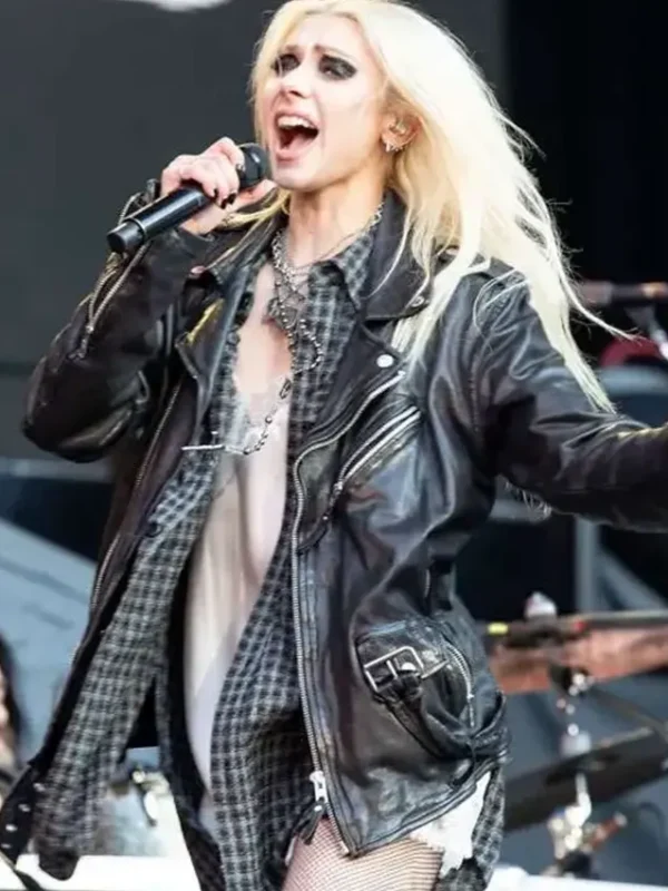 Taylor Momsen 2026 Black Leather Jacket