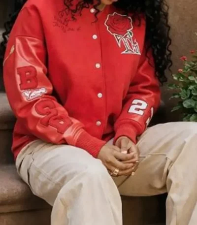 Teyana Red Varsity Jacket