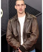 Grammy Awards Jack Antonoff Brown Leather Jacket