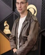 Grammy Awards Jack Antonoff Brown Leather Jacket
