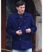 The Beauty Ashton Kutcher Blue Peacoat