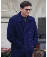 The Beauty Ashton Kutcher Blue Peacoat