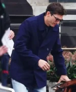 The Beauty Ashton Kutcher Blue Peacoat