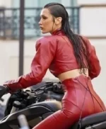 The Beauty Bella Hadid Cropped Red Jacket