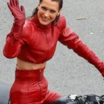 The Beauty Bella Hadid Cropped Red Jacket
