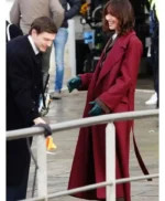 The Beauty Rebecca Hall Maroon Coat