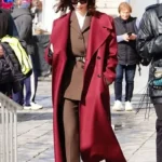 The Beauty Rebecca Hall Maroon Coat