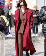 The Beauty Rebecca Hall Maroon Coat