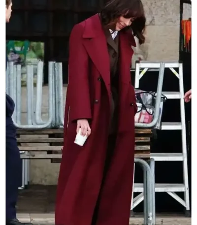 The Beauty Rebecca Hall Maroon Coat