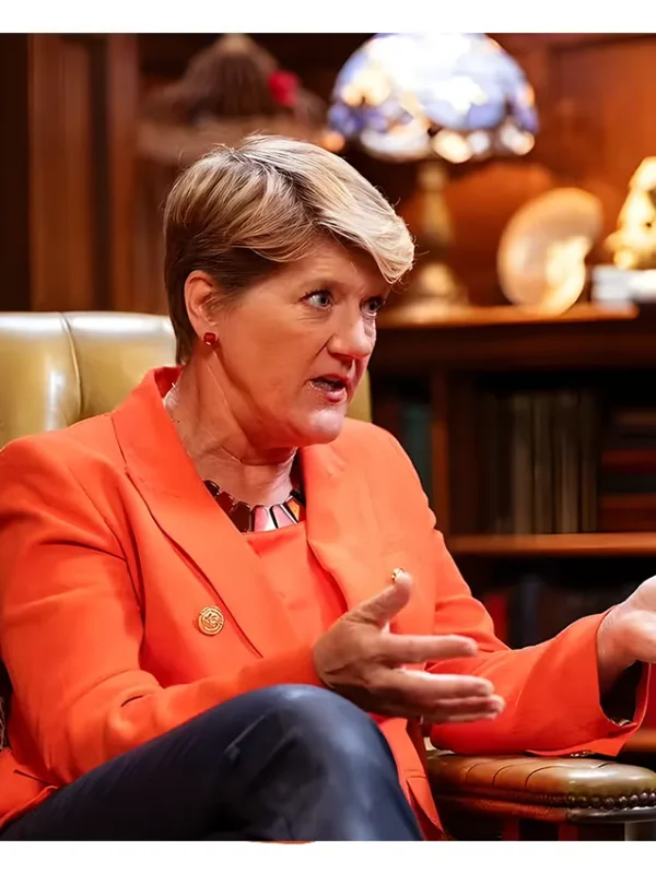 The Celebrity Traitors Clare Balding Orange Blazer
