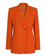 The Celebrity Traitors Clare Balding Orange Blazer
