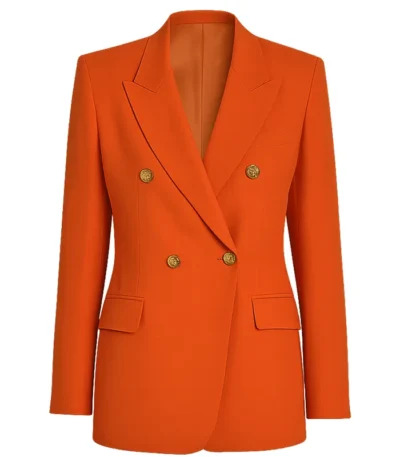 The Celebrity Traitors Clare Balding Orange Blazer