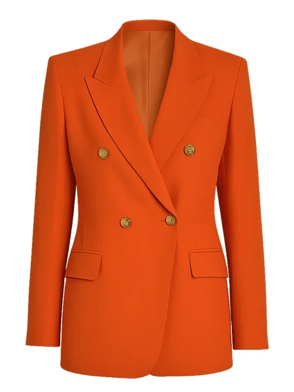The Celebrity Traitors Clare Balding Orange Blazer