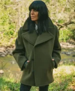 The Celebrity Traitors Claudia Winkleman Green Coat