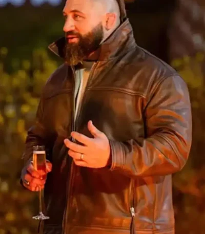 The Celebrity Traitors Joe Marler Leather Jacket