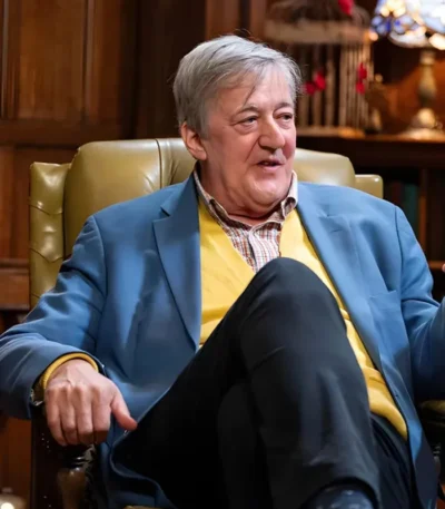 The Celebrity Traitors Stephen Fry Blazer