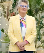 Prue Leith Yellow Checkered Blazer