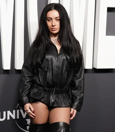 The Moment Charli XCX Black Leather Jacket