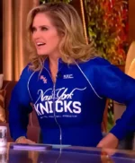The View 2026 Sara Haines Satin Knicks Jacket