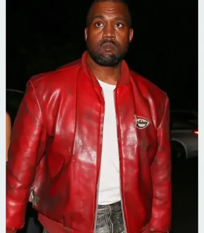 Theatre Kanye West Red Leather Jacket