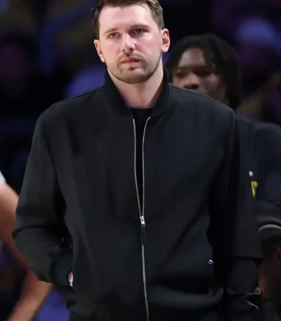 Thunder v Lakers Luka Doncic Black Bomber Jacket