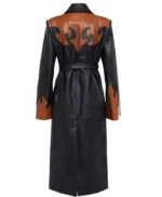 Tiffany Hsu Belted Paneled Leather Coat