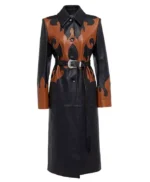 Tiffany Hsu Belted Paneled Leather Coat